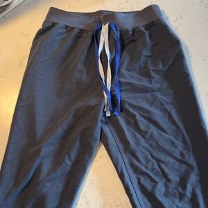 Women’s figs soft navy MT high rise Pants with Blue Drawstring